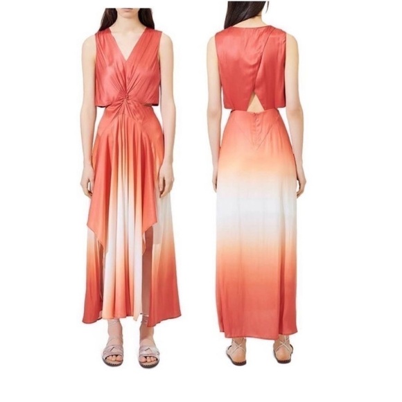 MAJE Resia Cutout Ombre Satin Slip Dress Maxi Dress NEW NWT Size Small; 36 - Picture 3 of 9